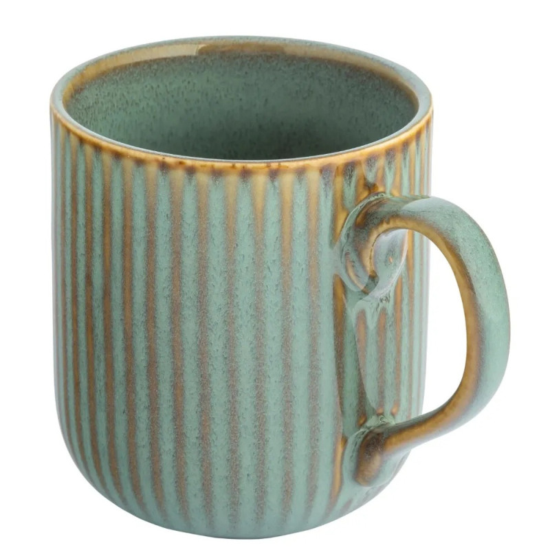 Komplet 6 kubków porcelanowych Altom Sage 400 ml do kawy herbaty zestaw szałwiowe retro