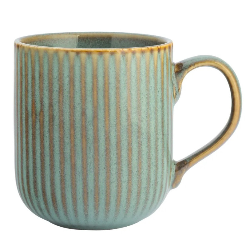 Komplet 6 kubków porcelanowych Altom Sage 400 ml do kawy herbaty zestaw szałwiowe retro