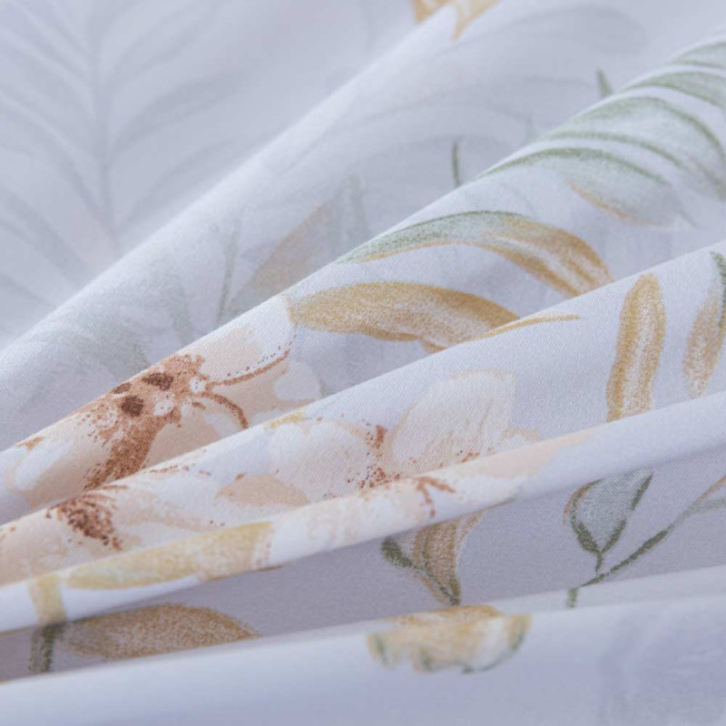 Pościel z falbanką 160x200 mikrofibra Cotton World 3 części niebieska w kwiaty 2905