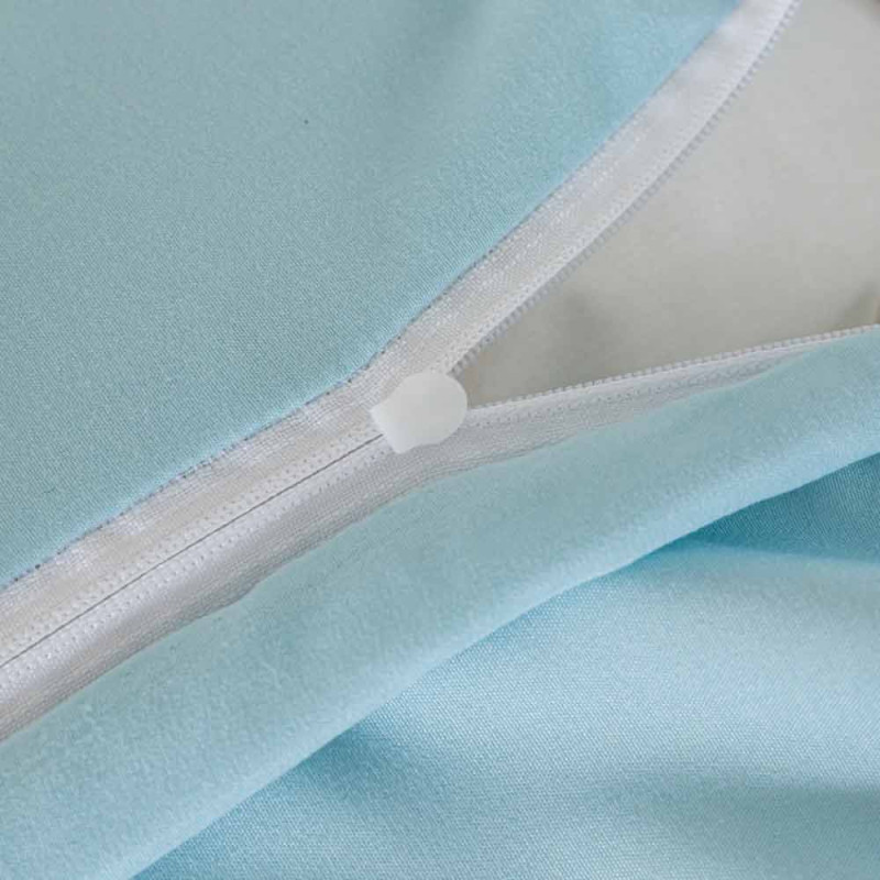 Pościel z falbanką 160x200 mikrofibra Cotton World 3 części niebieska w kwiaty 2905