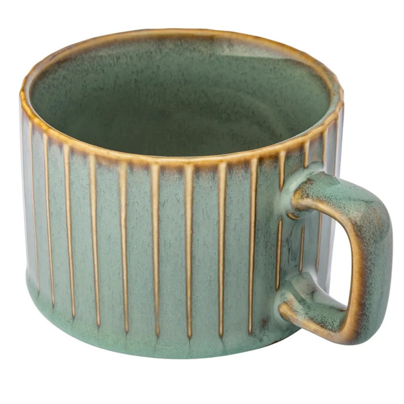 Komplet 6 filiżanek ze spodkami porcelanowych Altom Sage 220 ml do kawy herbaty zestaw szałwiowe retro