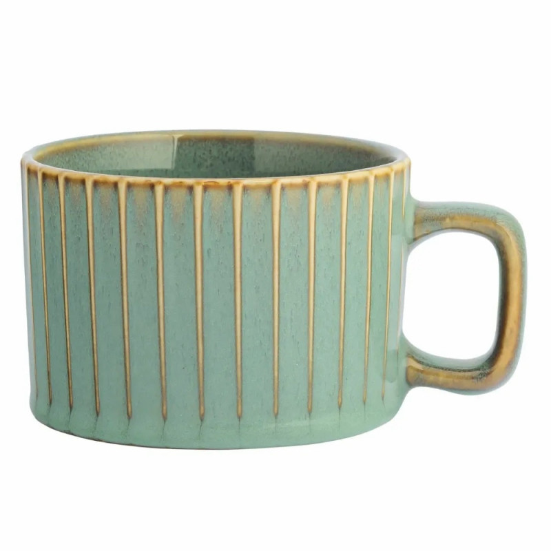 Komplet 6 filiżanek ze spodkami porcelanowych Altom Sage 220 ml do kawy herbaty zestaw szałwiowe retro