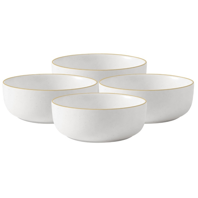 Serwis obiadowy porcelanowy MG Home Artena 28 elementów zestaw talerzy misek kubków dla 6 osób nakrapiany