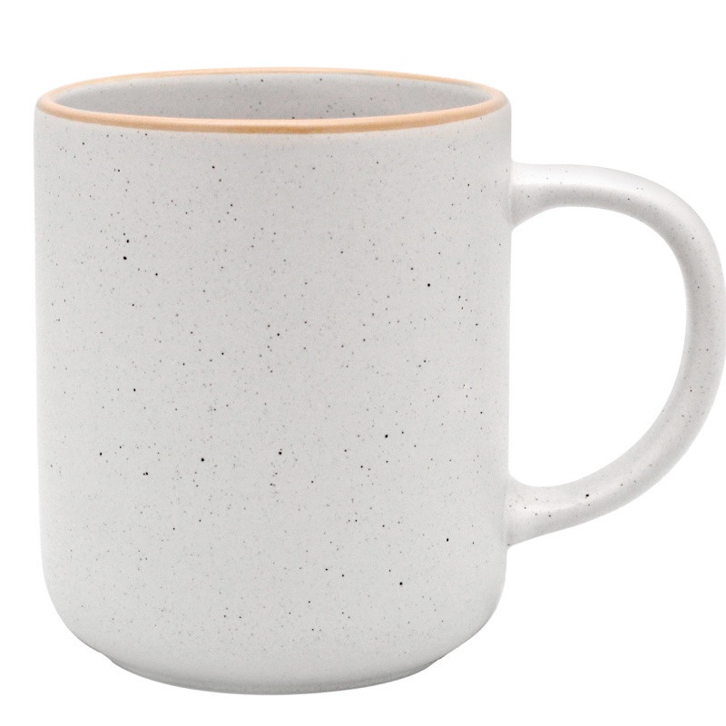 Serwis obiadowy porcelanowy MG Home Artena 28 elementów zestaw talerzy misek kubków dla 6 osób nakrapiany
