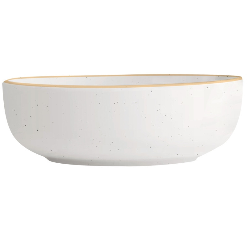 Serwis obiadowy porcelanowy MG Home Artena 32 elementy zestaw talerzy misek kubków dla 6 osób nakrapiany
