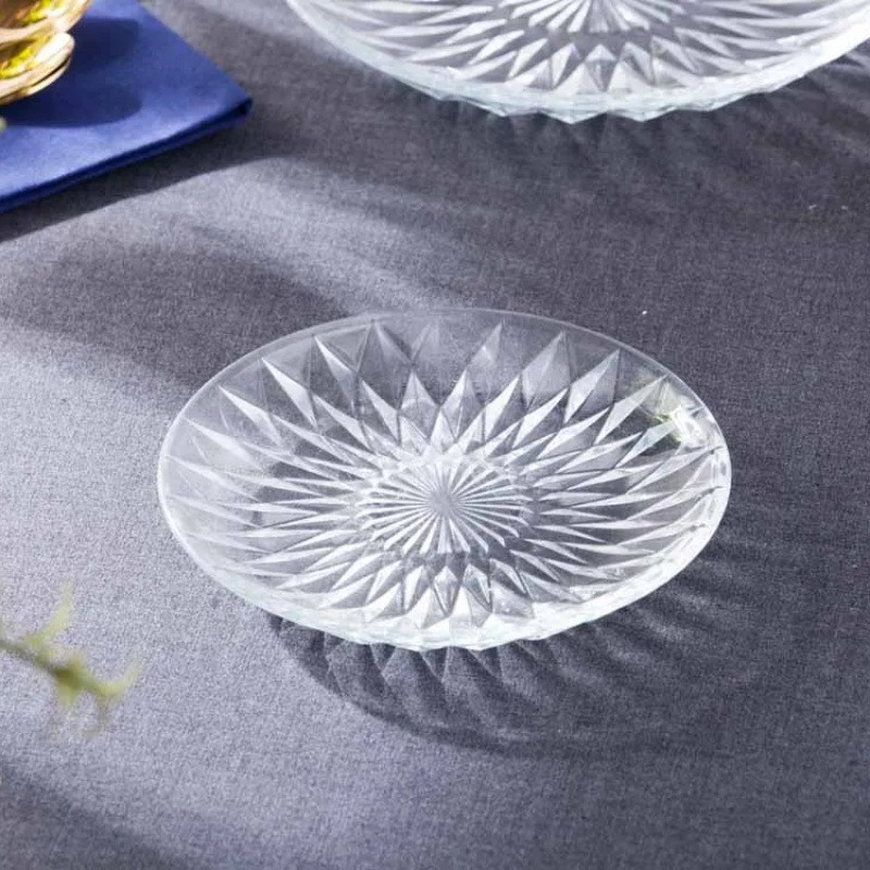 Talerzyki deserowe 15 cm i patera 25 cm szklane Altom Stella zestaw 13 sztuk spodek na ciasto deser