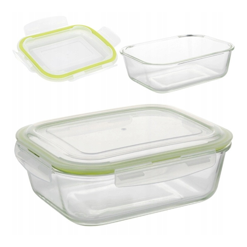 Szklany pojemnik 1040 ml na żywność jedzenie Florina Frigo pudełko z pokrywką lunchbox prostokątny hermetyczny