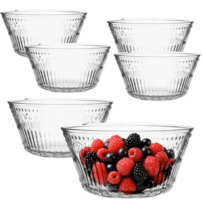 Salaterki miski szklane 13 cm zestaw 6 miseczek Altom Design Karen