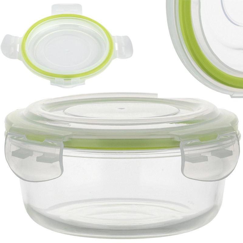 Szklany pojemnik 1750 ml na żywność jedzenie Florina Frigo pudełko z pokrywką śniadaniówka lunchbox okrągły hermet