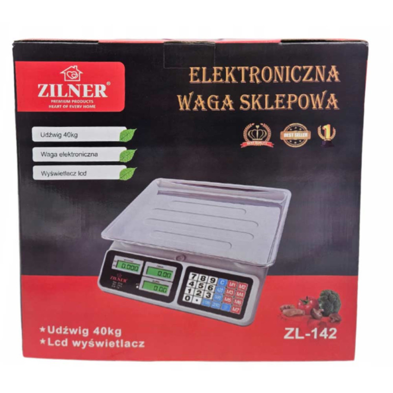 Waga sklepowa elektroniczna kalkulacyjna 40 KG Zilner ZL 142