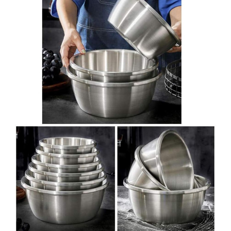 Miski metalowe komplet 6 misek Krisberg  ze stali nierdzewnej  18/20/22/24/26/28 cm