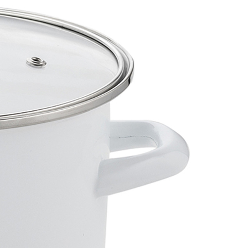 Garnki emaliowane proste 2/2.65/3.75/4.8 L zestaw 4 sztuk z czajnikiem 2.5 L Protea Florina