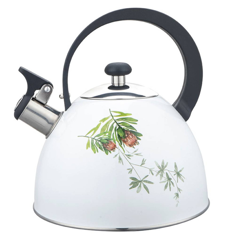Czajnik tradycyjny z gwizdkiem emaliowany biały 2.5 L indukcja  gaz Protea Florina