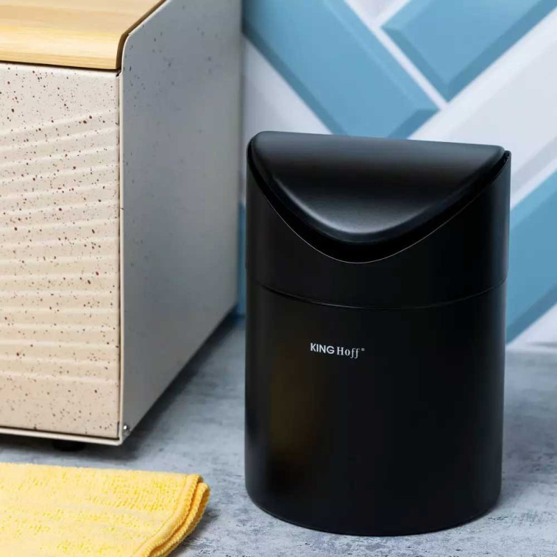 Mini kosz na śmieci czarny pojemnik na odpady Kinghoff KH 1813