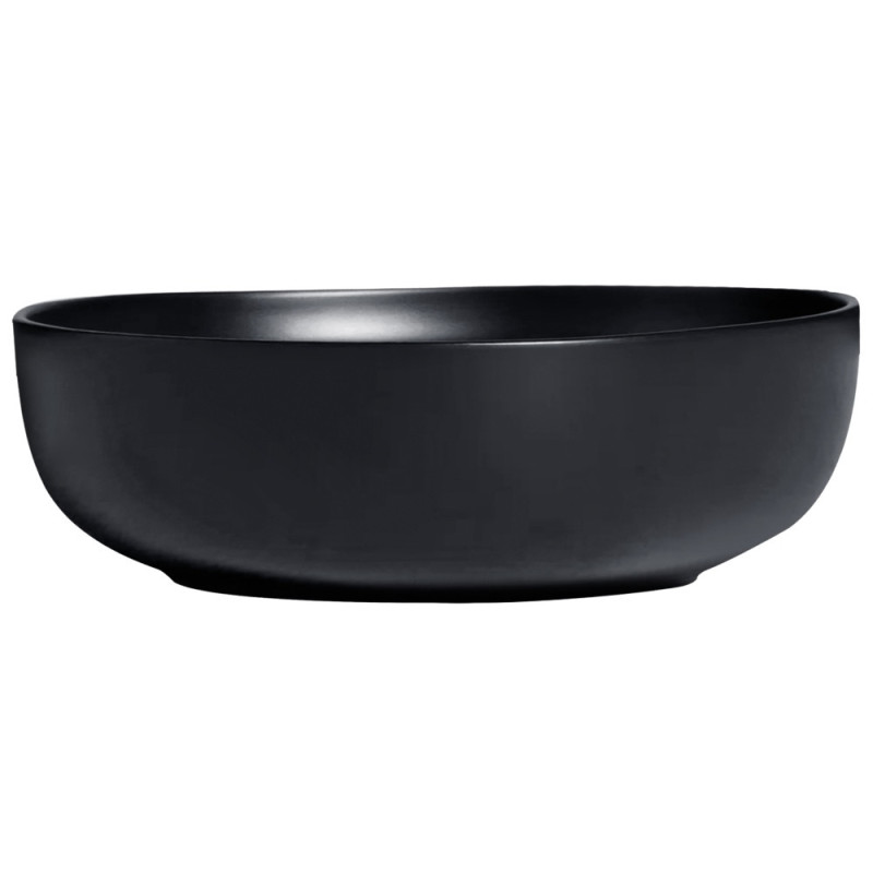 Serwis obiadowy porcelanowy MG Home Artena 28 elementy zestaw talerzy kubków misek dla 6 osób czarny
