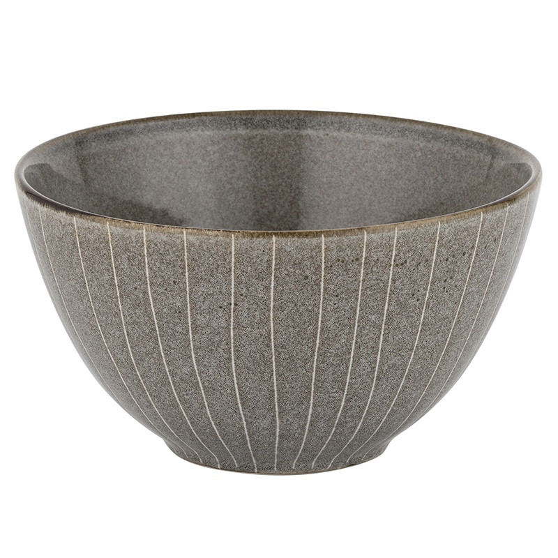Serwis obiadowy porcelanowy Florina Stripes Gray 30 elementów zestaw talerzy filiżanek dla 6 osób szare