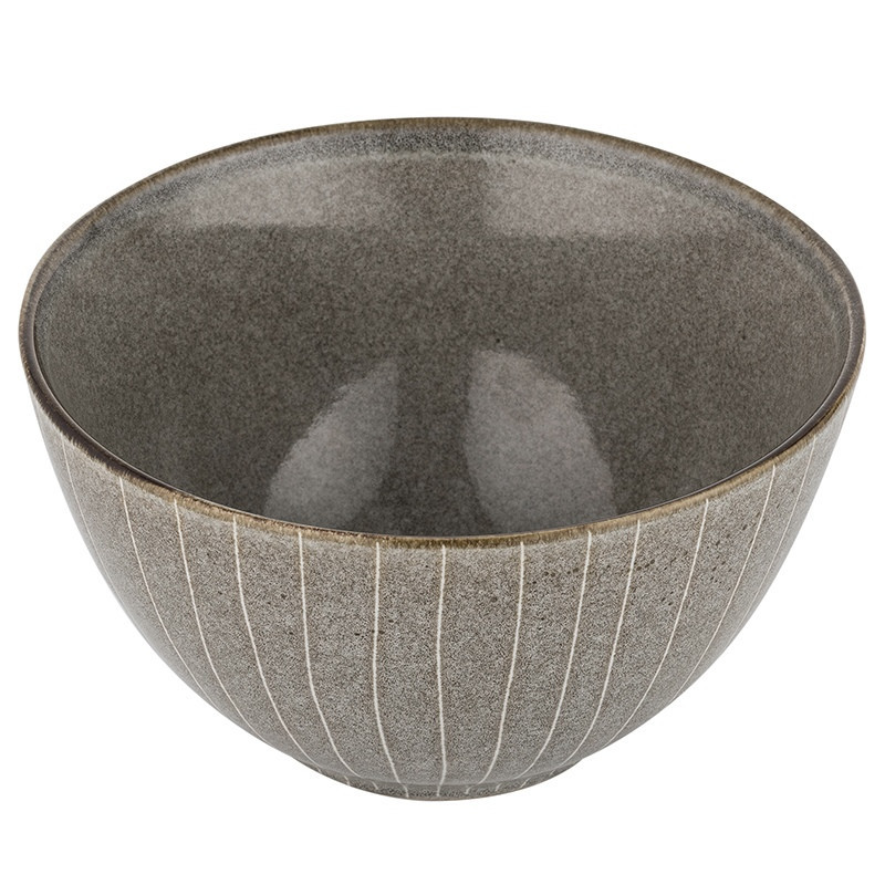 Serwis obiadowy porcelanowy Florina Stripes Gray 30 elementów zestaw talerzy filiżanek dla 6 osób szare
