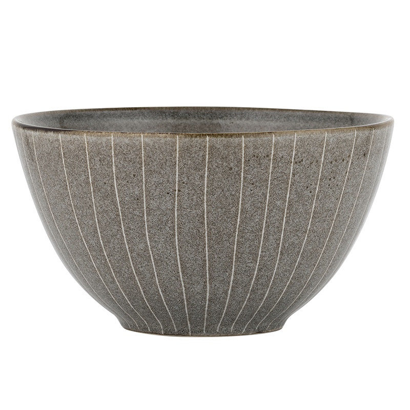 Serwis obiadowy porcelanowy Florina Stripes Gray 30 elementów zestaw talerzy filiżanek dla 6 osób szare