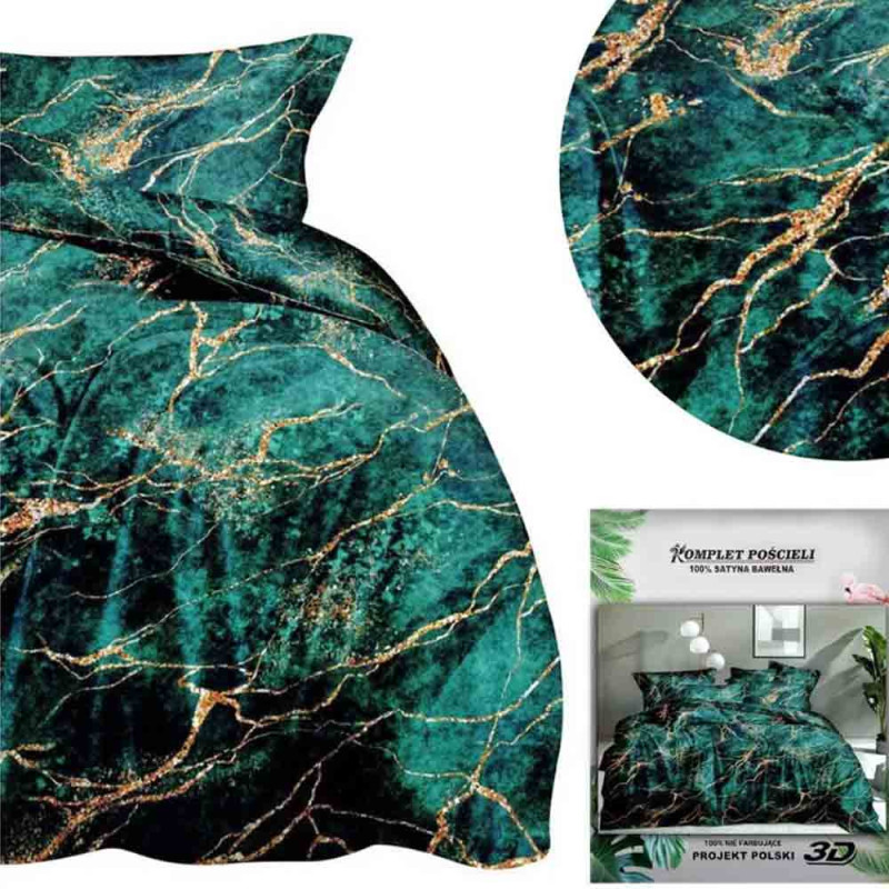 Pościel 160x200 bawełna satynowa 3D Cotton World gruba 3 części 2035