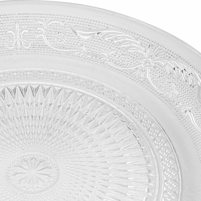 Talerzyki deserowe 17 cm i patera 25 cm szklane Florina Palazzo zestaw 7 sztuk spodek na ciasto deser