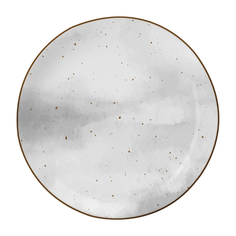 Serwis obiadowy porcelanowy MG Home Antico 12 elementów zestaw talerzy dla 4 osób szary nakrapiany