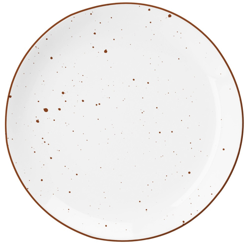 Serwis obiadowy porcelanowy MG Home Gemma 12 elementów zestaw talerzy dla 4 osób biały nakrapiany