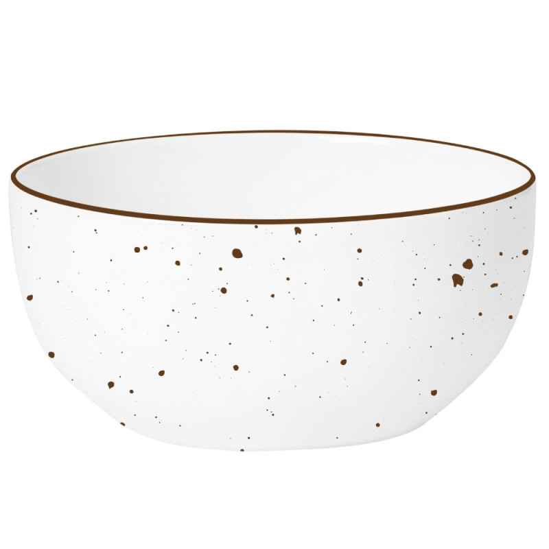 Serwis obiadowy porcelanowy MG Home Gemma 12 elementów zestaw talerzy dla 4 osób biały nakrapiany