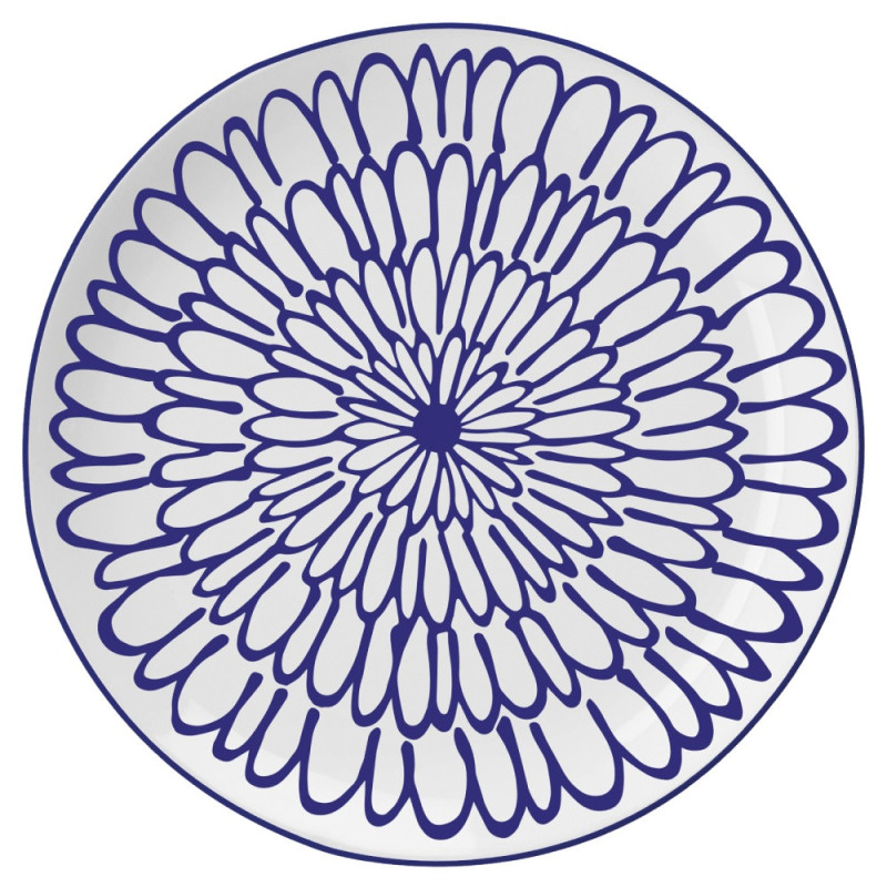Serwis obiadowy porcelanowy MG Home Fiori 12 elementów zestaw talerzy dla 4 osób kwiaty