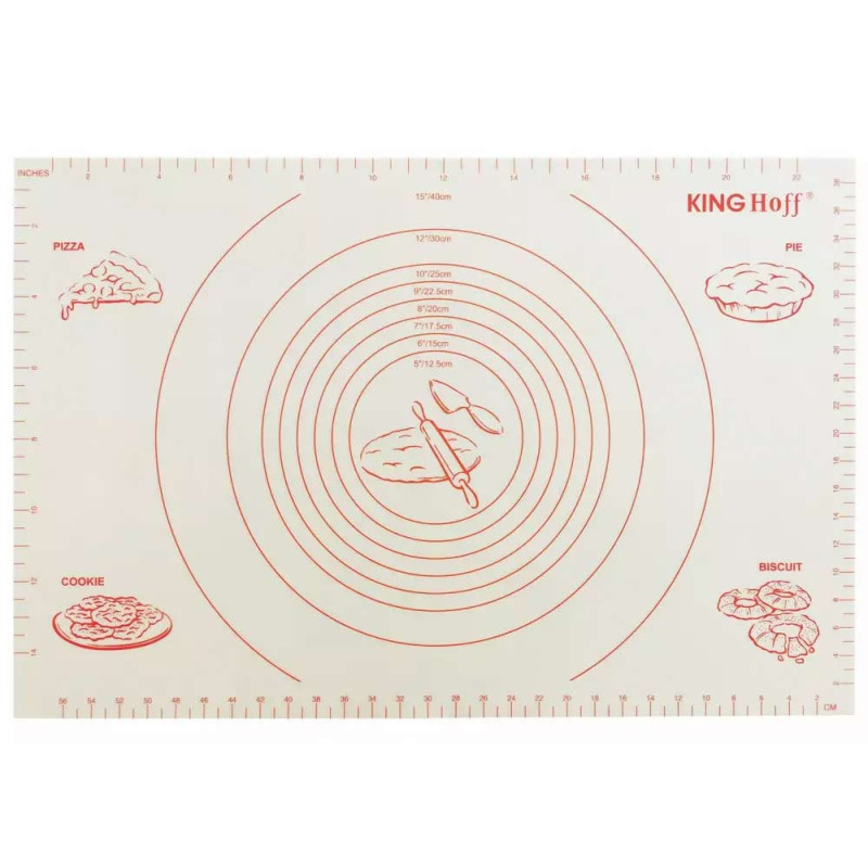 Stolnica silikonowa z miarką mata 60x40 cm biała Kinghoff KH 1537