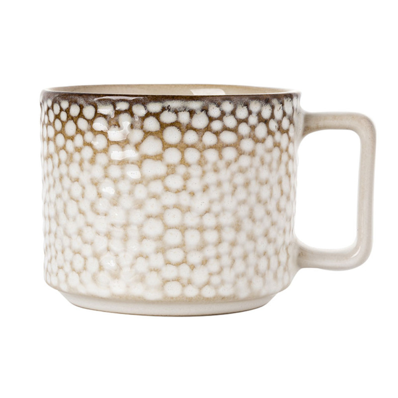Komplet 6 filiżanek ze spodkami porcelanowych Florina Gambia 200 ml do kawy herbaty zestaw kremowe retro