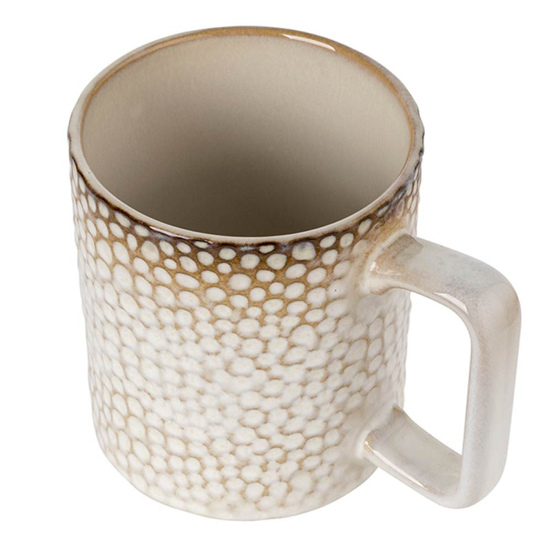 Serwis obiadowy porcelanowy Florina Gambia 24 elementy z kubkiem zestaw talerzy dla 6 osób retro