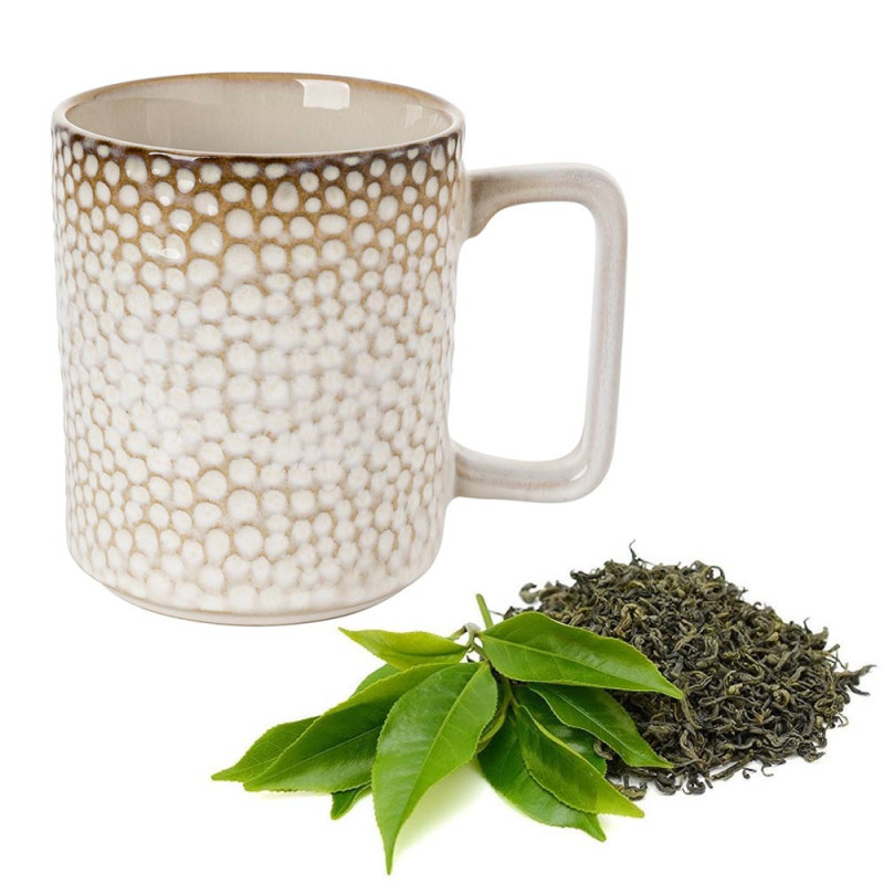 Serwis obiadowy porcelanowy Florina Gambia 24 elementy z kubkiem zestaw talerzy dla 6 osób retro
