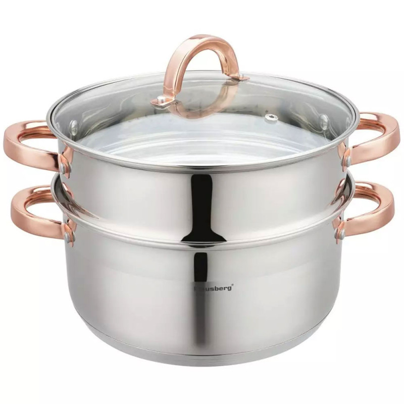 Garnek do gotowania na parze 5 l  parowar 24 cm stalowy 3 elementy  Klausberg KB 7734
