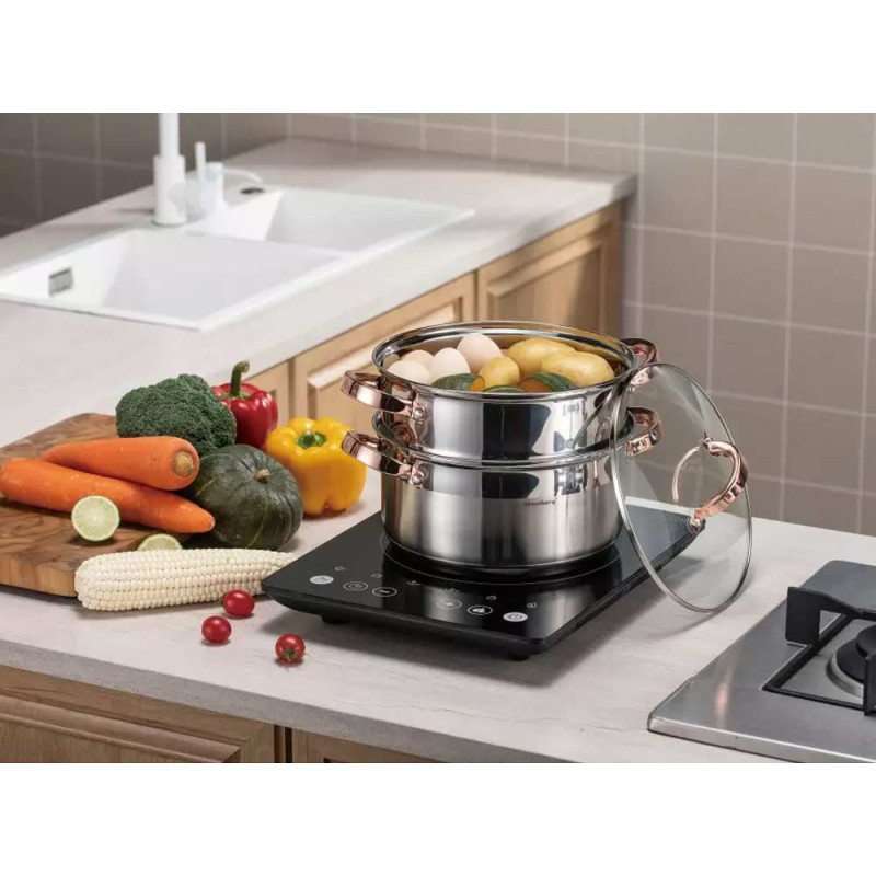 Garnek do gotowania na parze 5 l  parowar 24 cm stalowy 3 elementy  Klausberg KB 7734