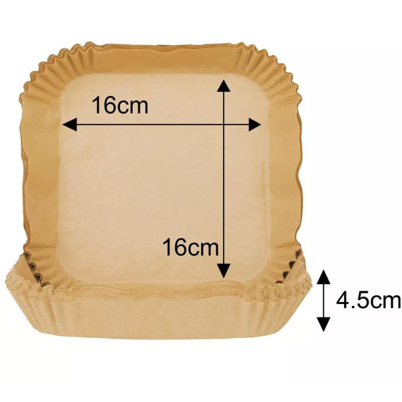 Wkład papierowy do pieczenia w frytkownicy 16X16 cm kwadratowy Klausberg KB 7781 papier do pieczenia zestaw 100 sztuk