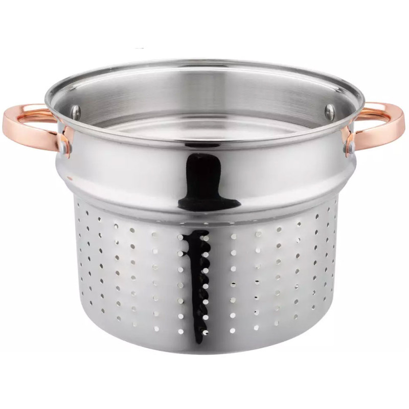 Garnek z wkładem do gotowania makaronu 7,5 l stalowy 24cm uchwyty Golden Rose Klausberg KB 7739