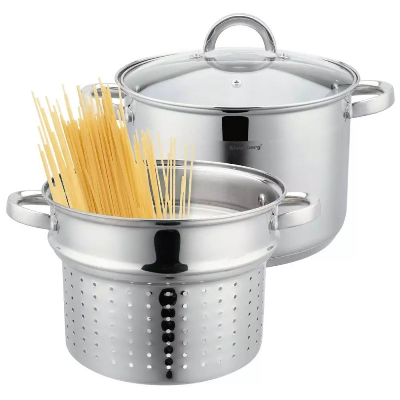 Garnek z wkładem do gotowania makaronu 7,5 l stalowy 24cm Klausberg KB 7738