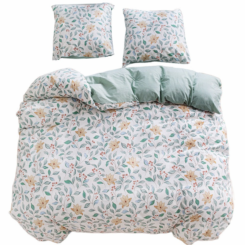 Pościel 200x220 bawełna 100% dwustronna GierekHoff Cotton bardzo gruba 3 części GH 3901 kwiaty