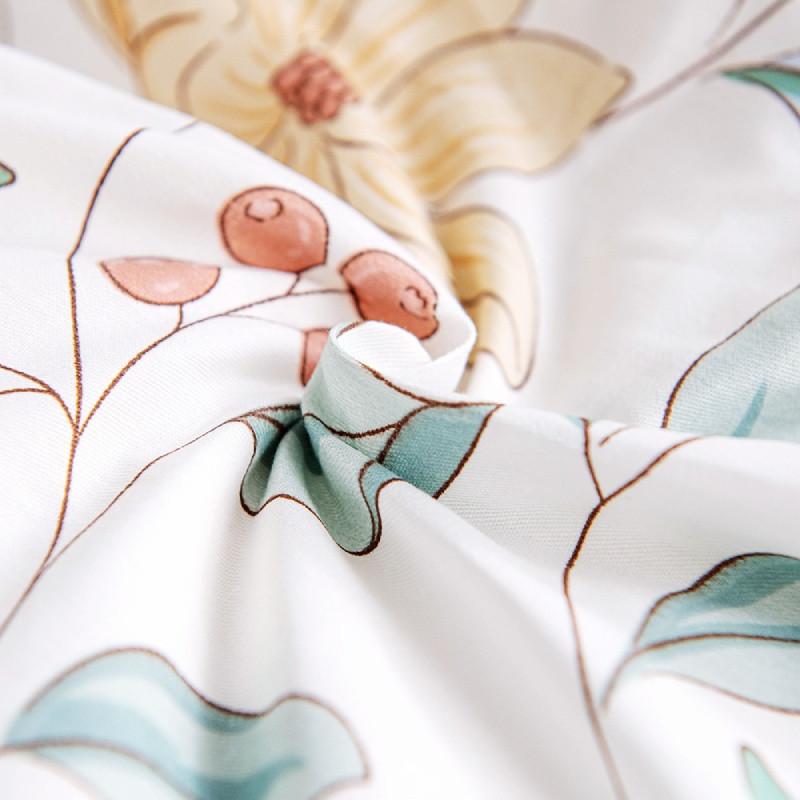 Pościel 200x220 bawełna 100% dwustronna GierekHoff Cotton bardzo gruba 3 części GH 3901 kwiaty
