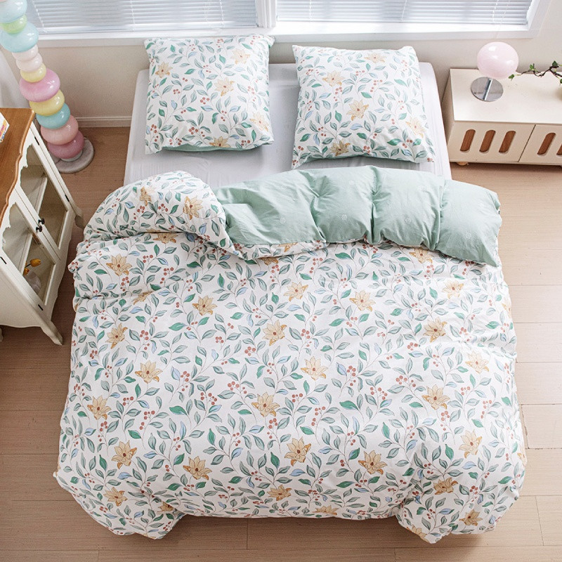 Pościel 200x220 bawełna 100% dwustronna GierekHoff Cotton bardzo gruba 3 części GH 3901 kwiaty