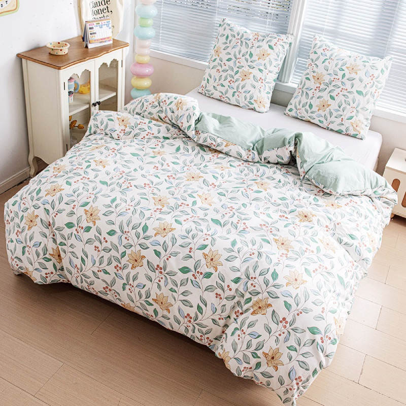 Pościel 200x220 bawełna 100% dwustronna GierekHoff Cotton bardzo gruba 3 części GH 3901 kwiaty