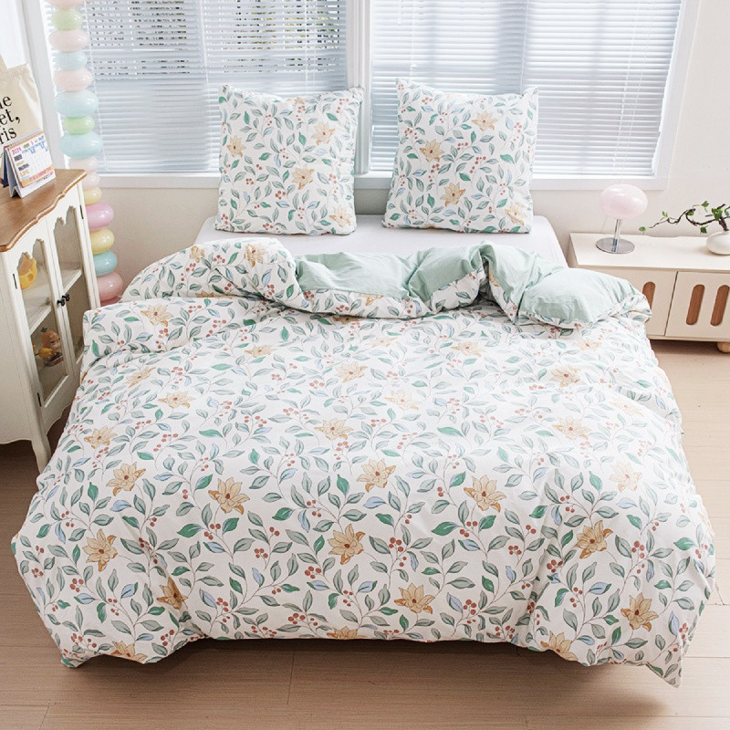 Pościel 200x220 bawełna 100% dwustronna GierekHoff Cotton bardzo gruba 3 części GH 3901 kwiaty
