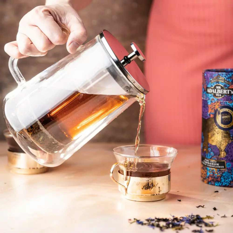 Szklany zaparzacz TERMICZNY tłokowy do herbaty kawy ziół 350 ml Klausberg KB 7684
