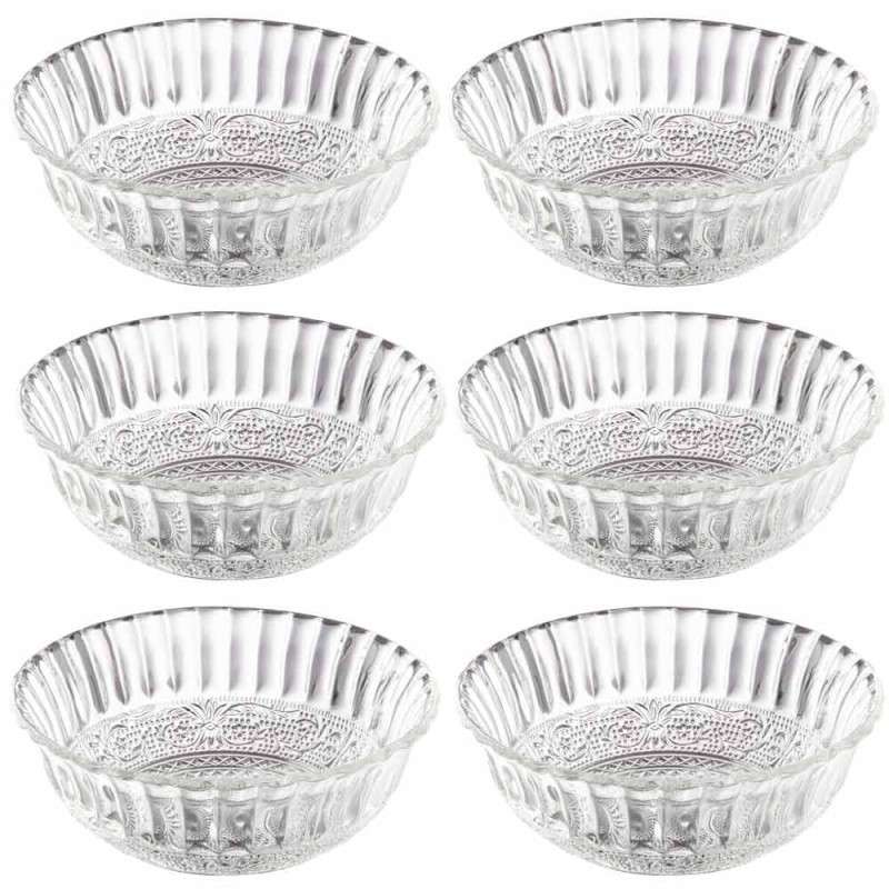 Salaterki miski szklane 15 cm zestaw 6 miseczek Florina Lauro