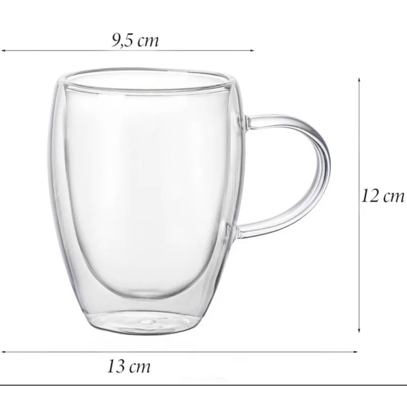Szklanka termiczna 350 ml z podwójnymi ściankami do kawy herbaty Tragar TR-36-2