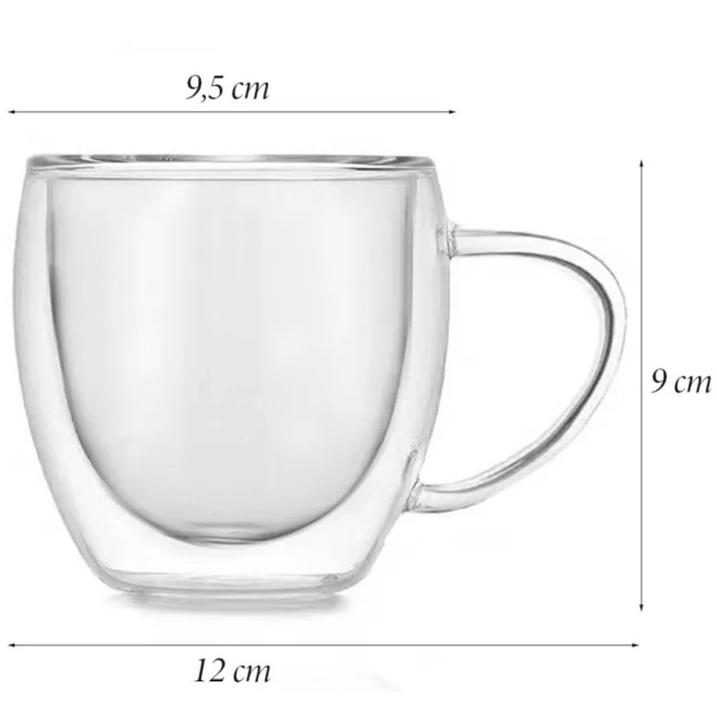 Szklanka termiczna 250 ml z podwójnymi ściankami do kawy herbaty Tragar TR-36-1
