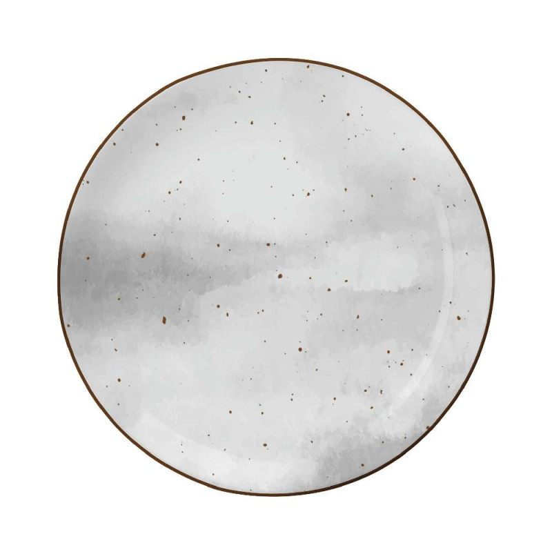 Serwis obiadowy porcelanowy MG Home Antico 24 elementy zestaw talerzy kubków dla 6 osób szary nakrapiany