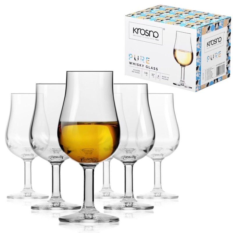 Kieliszki do whisky 110 ml komplet 6 sztuk do degustacji Krosno Pure
