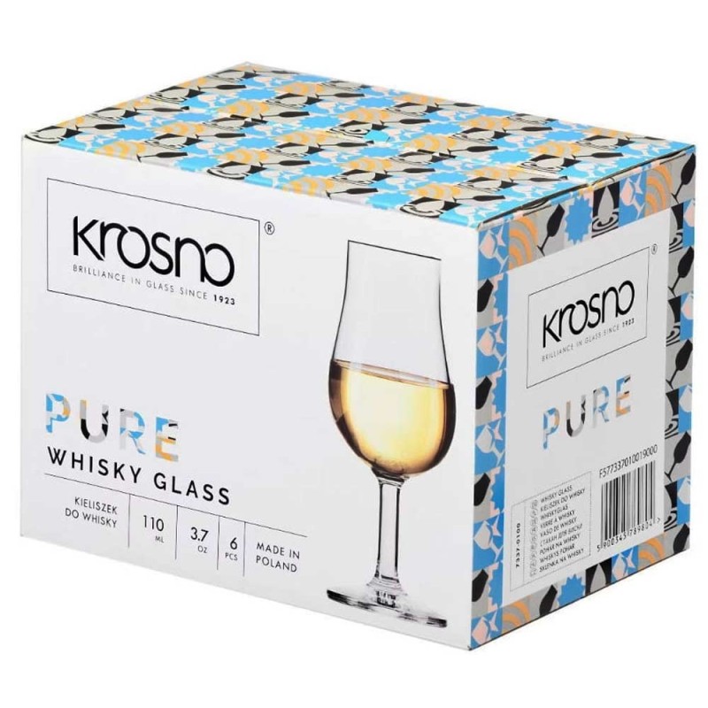 Kieliszki do whisky 110 ml komplet 6 sztuk do degustacji Krosno Pure