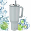 Kubek termiczny 1100 ml nierdzewny próżniowy do zimnych i gorących napojów ze słomka Florina Power szary